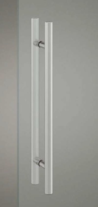 画像1: アルミ ユニフロストシルバー＋ブラス クロム＋ステンレス ヘアラインハンドル（両側タイプ）/全長:600mm