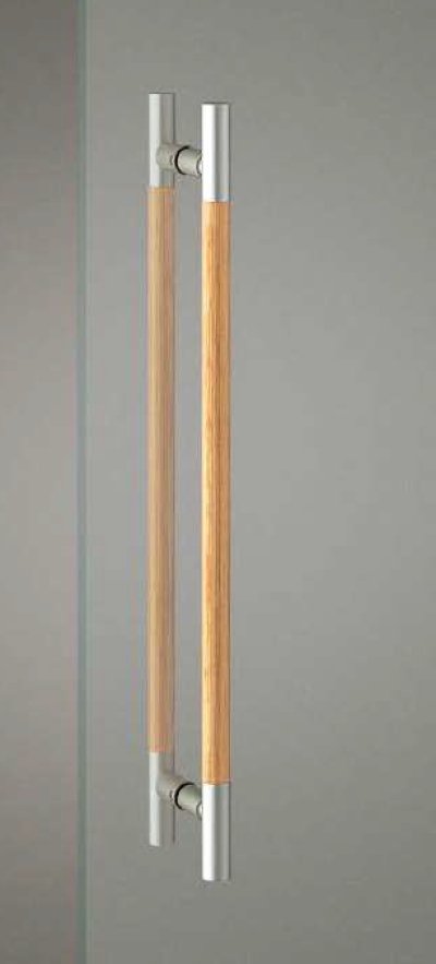 画像1: 強化木 マットホワイト ＋アルミ ユニフロストシルバーハンドル（両側タイプ）/全長:600mm