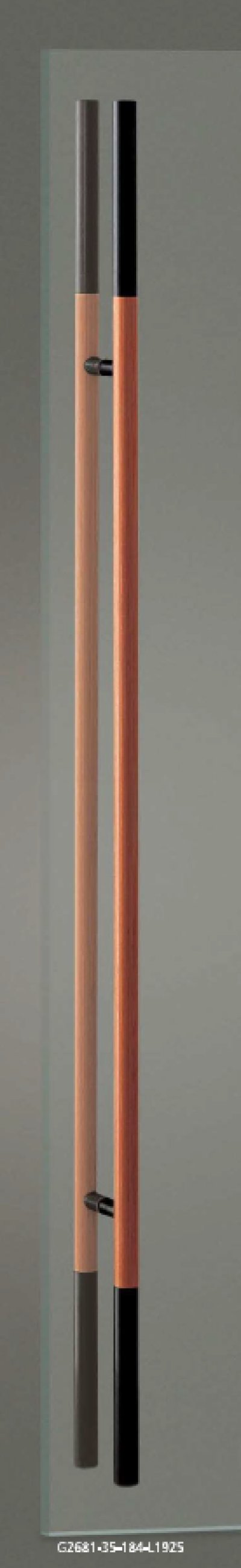 画像1: ユニウッド ブラウン(クリアペイント) ＋ブラックペイント＋ステンレス 硫化イブシブラックハンドル（両側タイプ）/全長:1925mm