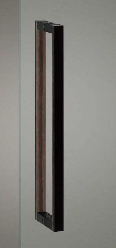 画像1: アルミ ブラストブラック ＋ユニウッド スコッチハンドル（両側タイプ）/全長:600mm