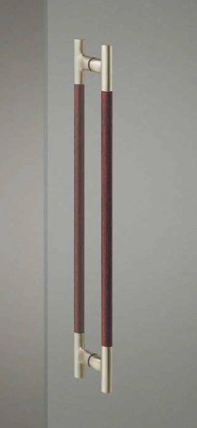 画像1: ユニウッド マホガニ ＋ユニキャスト ヘアラインステンカラーハンドル（両側タイプ）/全長:600mm