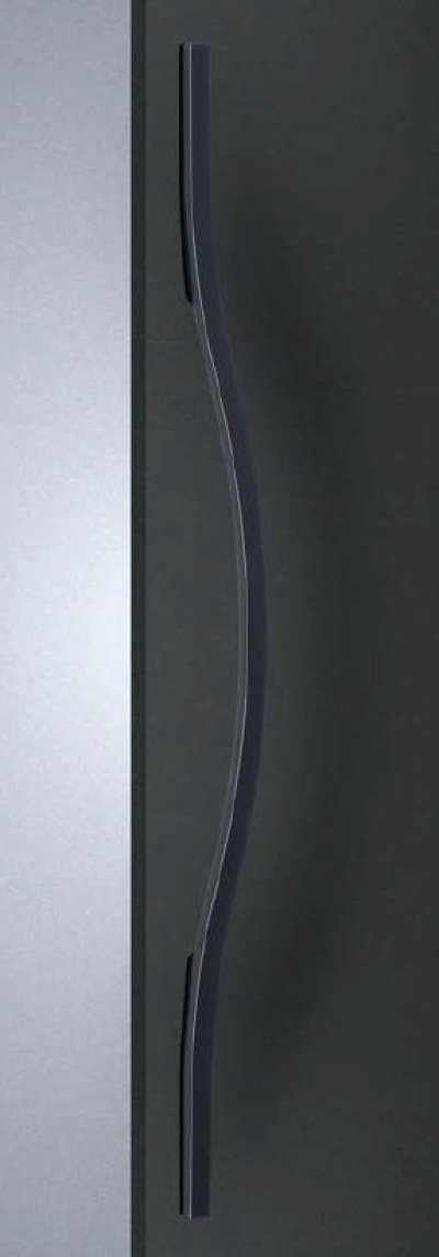 画像1: ステンレス ヘアライン ユニミストマットブラック ＋エラストマー ブラックハンドル（両側タイプ）/全長:990mm