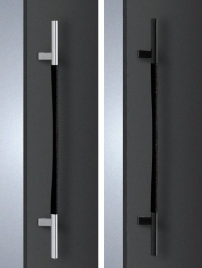 画像1: ユニキャスト ラフブラストブラック＋アルミ ブラックハンドル（両側タイプ）/全長:800mm