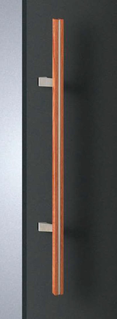 画像1: ユニウッド ブラウン ＋ステンレス ヘアラインハンドル（両側タイプ）/全長:800mm