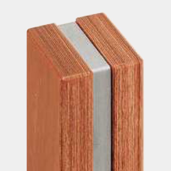 画像2: ユニウッド ブラウン +ステンレス ヘアラインハンドル(両側タイプ)/全長:800mm (2)