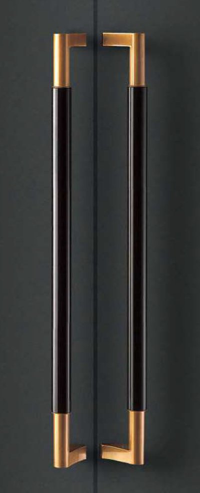 画像1: ユニウッド ブラック ＋ブラスキャスト 硫化イブシライトブロンズハンドル（両側タイプ）/全長:800mm