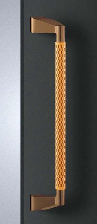 画像1: ブロンズ ブラウンペイント＋ヘアライン ＋ブラス 硫化イブシブラウンハンドル（両側タイプ）/全長:680mm