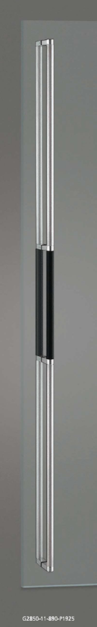 画像1: レザー ブラック ＋ステンレス ヘアライン＋ミラーハンドル（両側タイプ）/全長:1944mm