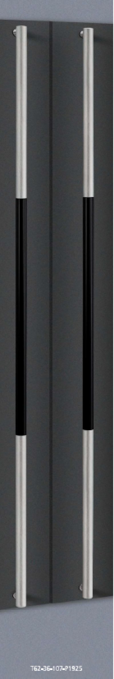 画像1: ユニウッド ブラック ＋ステンレス ヘアラインハンドル（両側タイプ）/全長:1965mm
