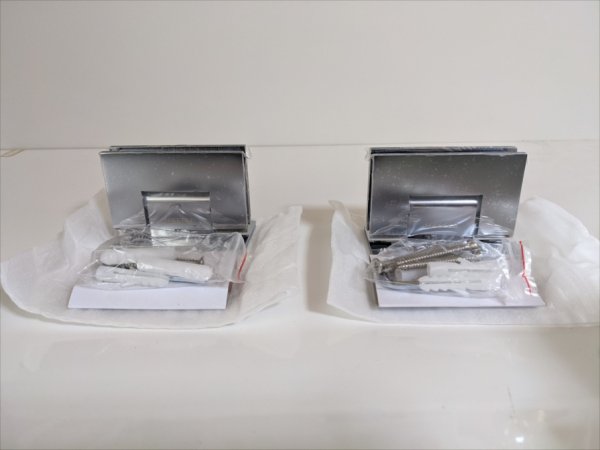 画像6: 真鍮ガラスドア用ヒンジ(丁番) 2個セット (6)