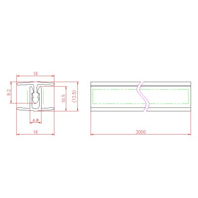 画像3: ジョイントシール OT-H500／ガラス厚１０mm、１２mm用／長さ：３m×２組