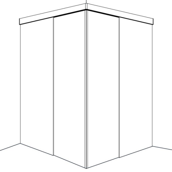 画像4: シャワー室ガラスドア(コーナー取付タイプ) (4)