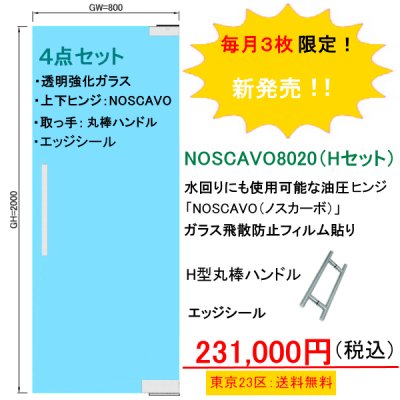 画像3: 【特別企画】鍵付きレバーハンドル上下ヒンジガラスドアセット