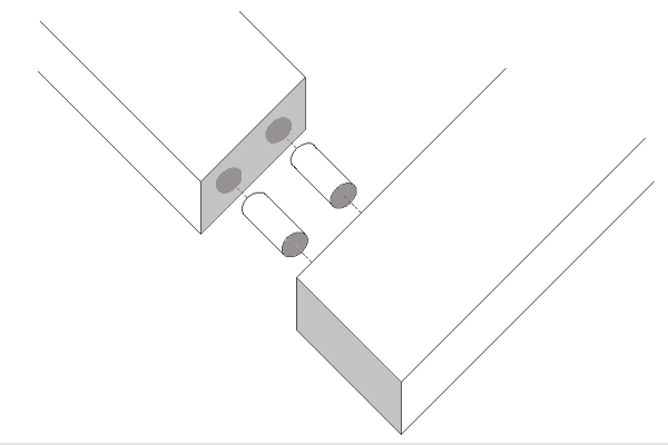 ダボ接合の図