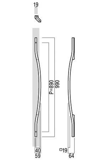 ステンレス ヘアライン＋エラストマー ブラックハンドル（両側タイプ 