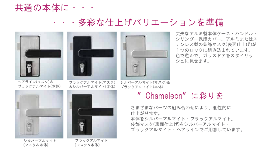 VL155 Chameleon,鍵付きレバーハンドル