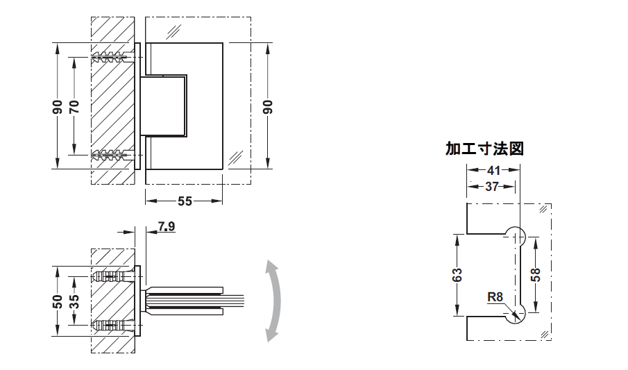 ヒンジHAFELE 981.51.004寸法