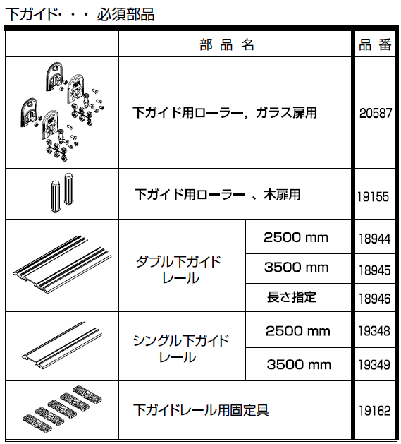 オルデナ 70/F 下レール仕様取付説明