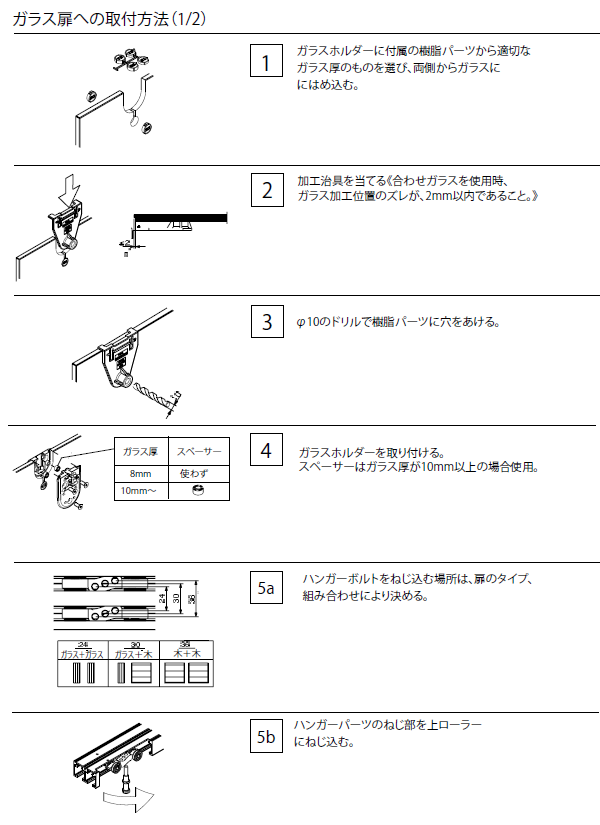 オルデナ 70/F 下レール仕様取付説明