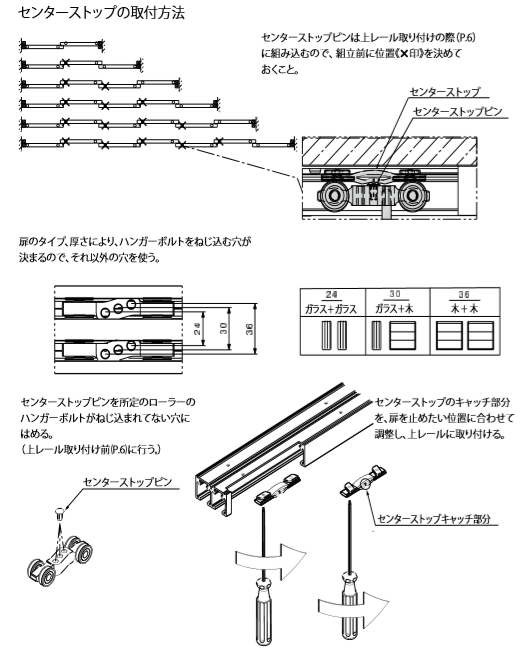 オルデナ 70/F 下レール仕様取付説明