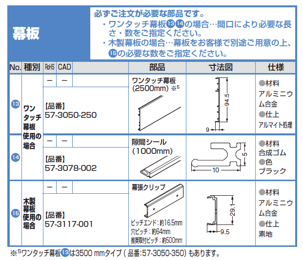 ポルタ 100G幕板