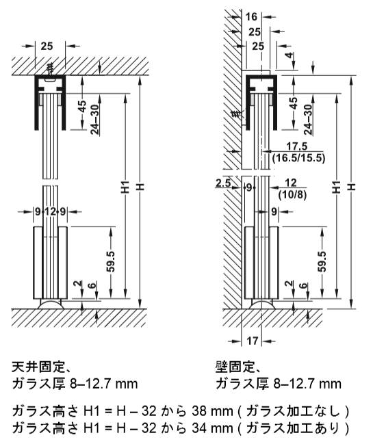 ｓlidoデザイン 150-Uガラス扉用引戸用金具