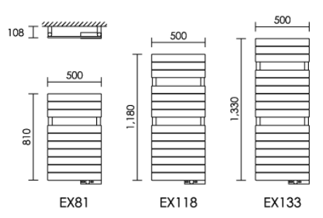 PS HR(E)タオルウォーマースEX寸法